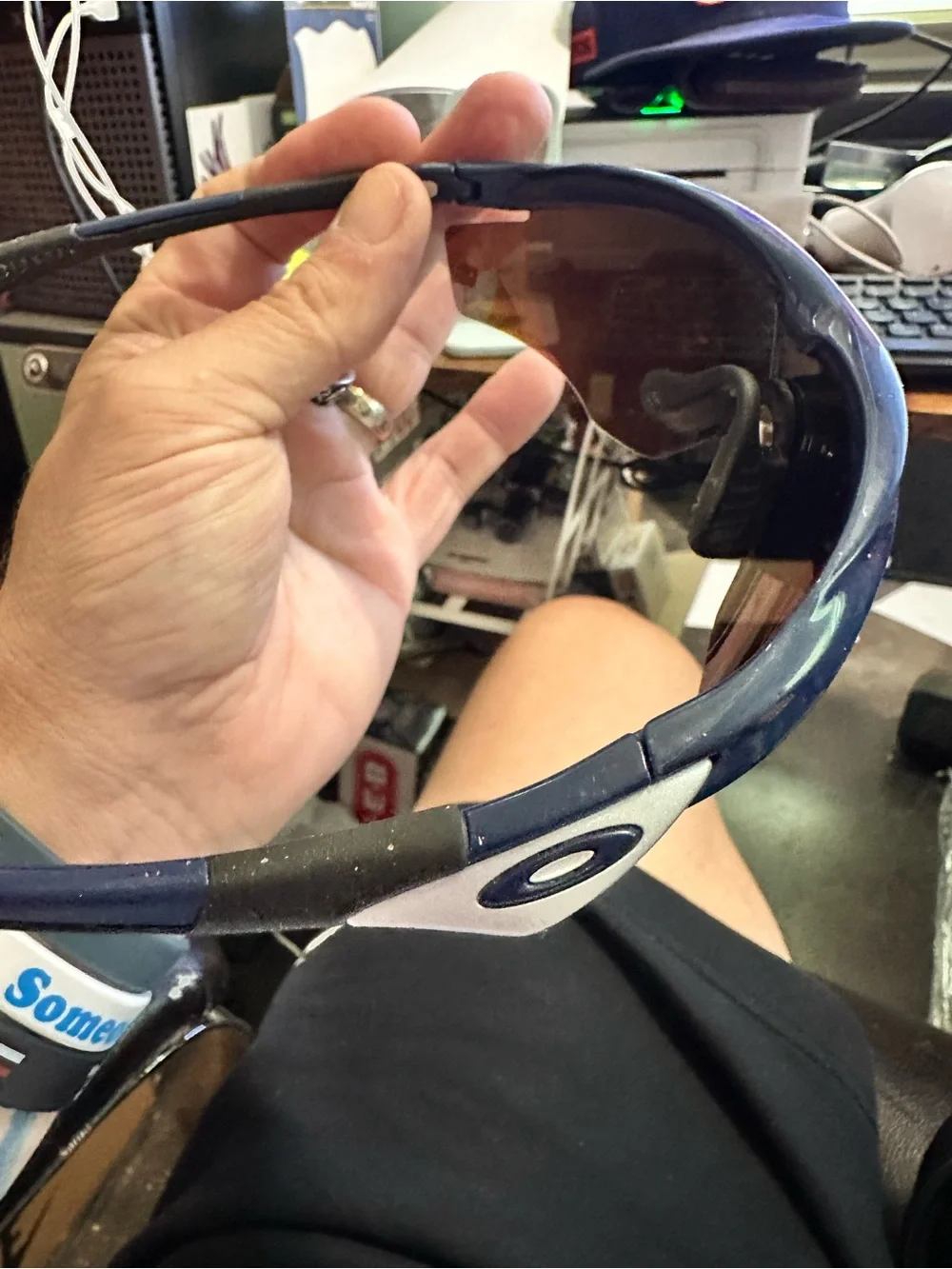 Oakley M2 Blue Frame XL Sunglasses with Mirrored Sport Lens